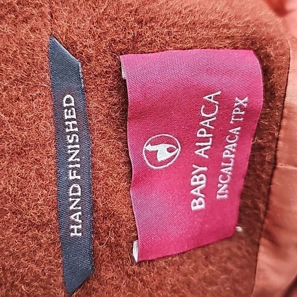 BABY ALPACA INCALPACA TPX brown wool blend coat in Brown size XS - Picture 11 of 13